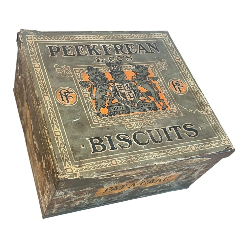 Vintage Peek Frean & Co's Biscuits Tin Pat-A-Cake Royal Warrant Early 20th C